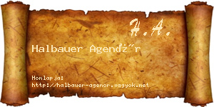 Halbauer Agenór névjegykártya